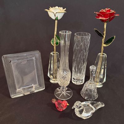 Tiffany & Waterford Vases with Baccarat Dove & More (D-SS)