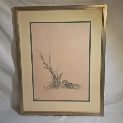 Framed Signed Tree Sketch by Weglewski (LR-JS)