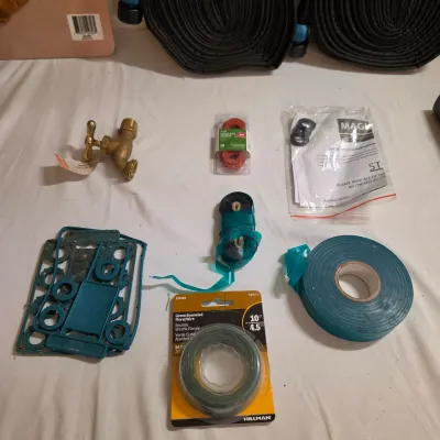 Assortment of Garden Tools, Hoses, Boots & More (G-JS)