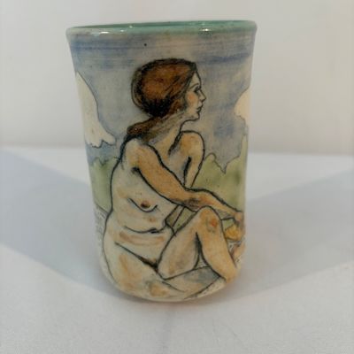 Davila Brodsky Signed Pottery Tumbler (G-BC)