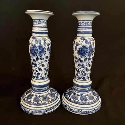 Chinese Delftware Vase, Candlesticks & More (K-KA)