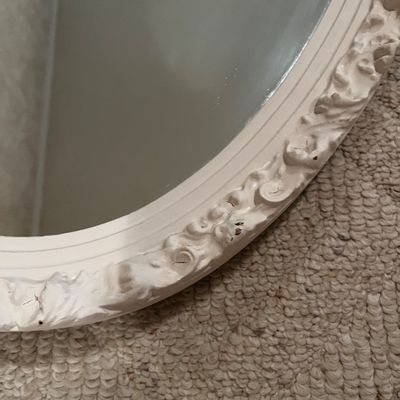 Hollywood Regency Style Oval Mirror (BL-KA)