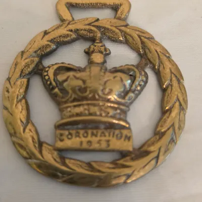 Solid Brass 1953 British Coronation Medallions (LR-JS)
