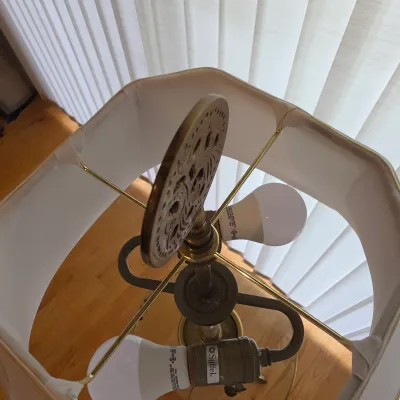 Brass Floor Lamp w/Glass Table Piece (LR-JS)