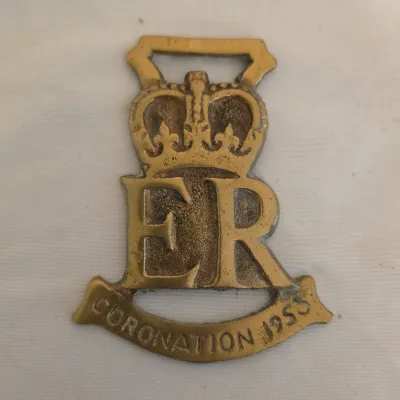 Solid Brass 1953 British Coronation Medallions (LR-JS)
