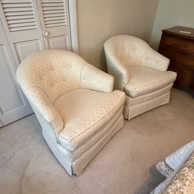 Two Tufted Back Upholstered Armchairs (BR2- BC)