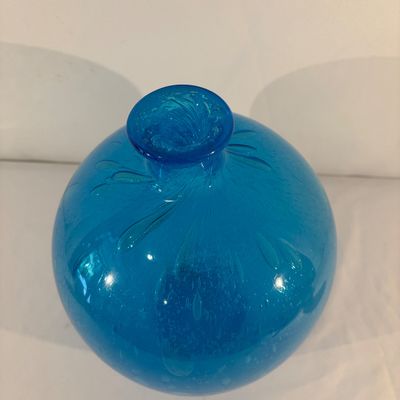 Aqua Blue Handblown Vase (G-BC)