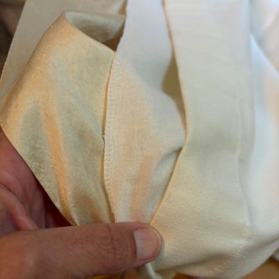 Two Sets of Tapering Silk Drapes and Curtain Rods (BR1-BC)