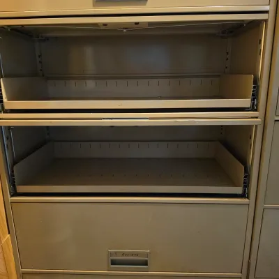 Two Sets of Steelcase Five Drawer Metal Lateral File Cabinets (BD-JS)