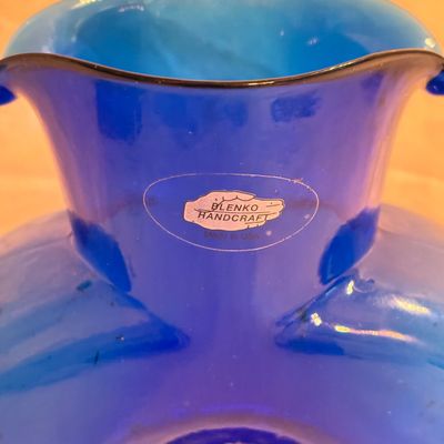 Cobalt Blue Blenko Glass Co. 384 Water Bottle (DR-SF)
