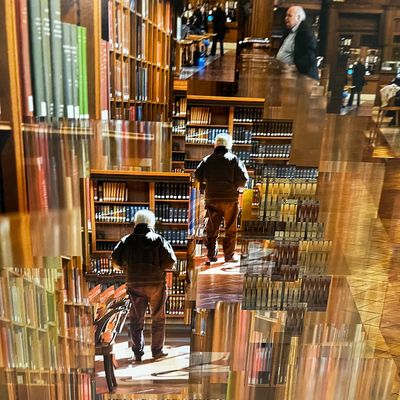 "NY Public Library Reading Room" Photo Collage Print By Patricia Clung (K-KA)