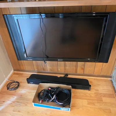 Sharp 37" HDTV, SRS Sound Bar & Sony DVD Player (LR-JS)