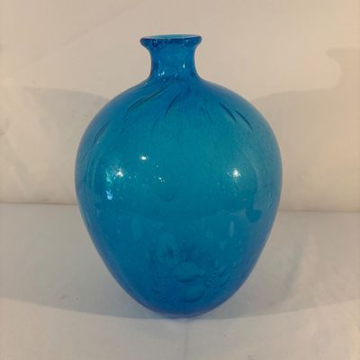 Aqua Blue Handblown Vase (G-BC)