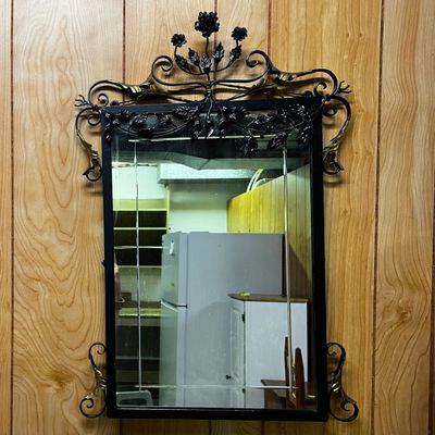 Wrought Iron Scrollwork Mirror (BK-KA)