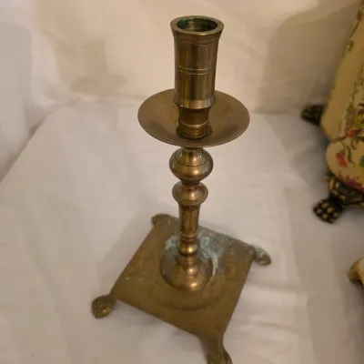 Pair of Brass Candlesticks & Other Decor (D-JS)