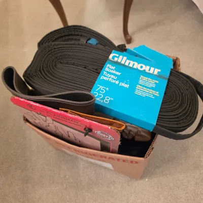 Assortment of Garden Tools, Hoses, Boots & More (G-JS)
