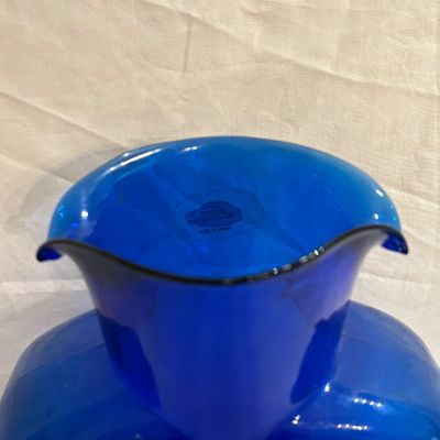 Cobalt Blue Blenko Glass Co. 384 Water Bottle (DR-SF)