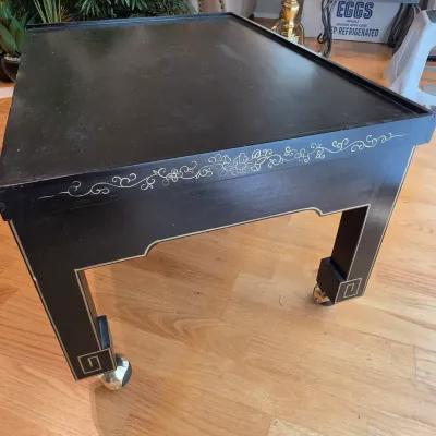 Decorated Black Rolling Table (D-JS)
