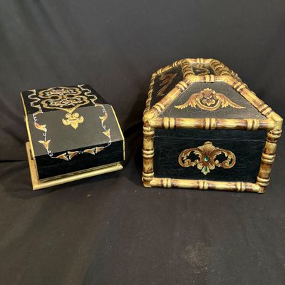 Five Unique Decorative Boxes and Pedestal Urn (D-SS)