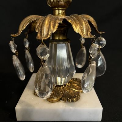 Hollywood Regency Candlesticks & Cut Crystal Bowl (K-KA)