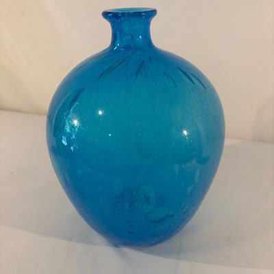 Aqua Blue Handblown Vase (G-BC)