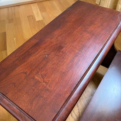 Bombay Company Side Table & Wooden Step Stool (BR1-BC)