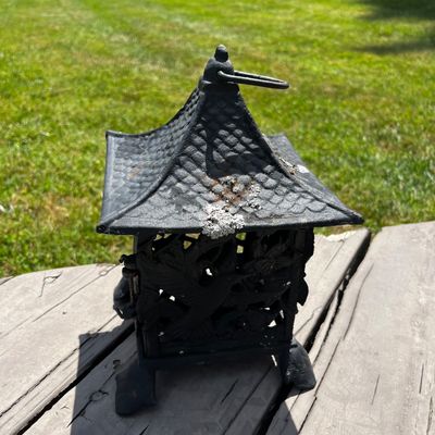 Asian Cast Iron Lanterns & Resin Statue (BP-KA)