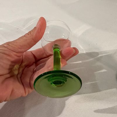 Green Stemmed Wine and Sherry Glasses (G-BC)