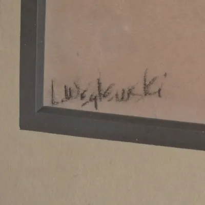 Framed Signed Tree Sketch by Weglewski (LR-JS)