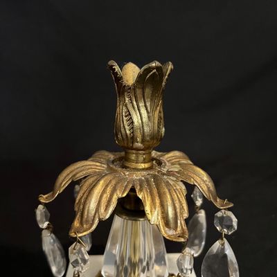 Hollywood Regency Candlesticks & Cut Crystal Bowl (K-KA)
