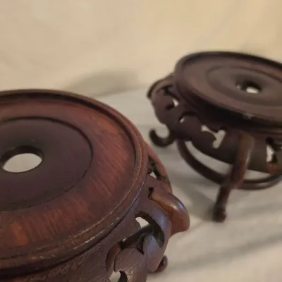 Pair of Cache Pot Bowls w/Stands (E-JS)
