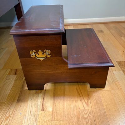 Bombay Company Side Table & Wooden Step Stool (BR1-BC)