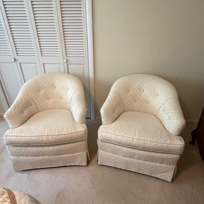 Two Tufted Back Upholstered Armchairs (BR2- BC)