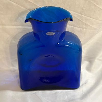 Cobalt Blue Blenko Glass Co. 384 Water Bottle (DR-SF)
