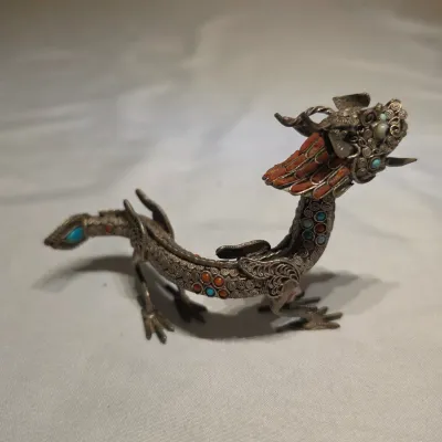 Sterling Silver Dragon with Assortment of Ethnic Items (LR-JS)