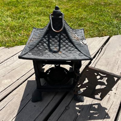 Asian Cast Iron Lanterns & Resin Statue (BP-KA)