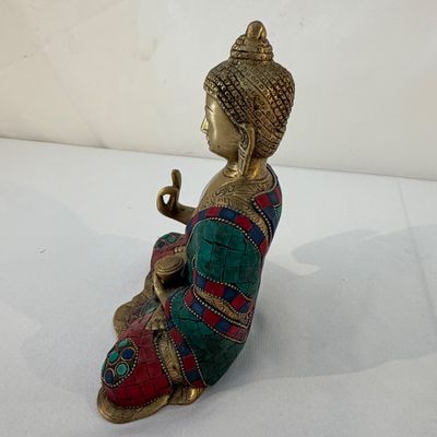 Brass Buddha with Stone Inlay (G-BC)