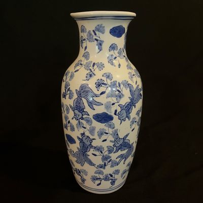 Koi & Ginkgo Leaf Delft Wall Vases (K-KA)