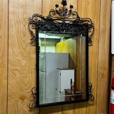 Wrought Iron Scrollwork Mirror (BK-KA)