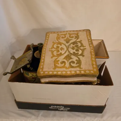 Pair of Brass Candlesticks & Other Decor (D-JS)