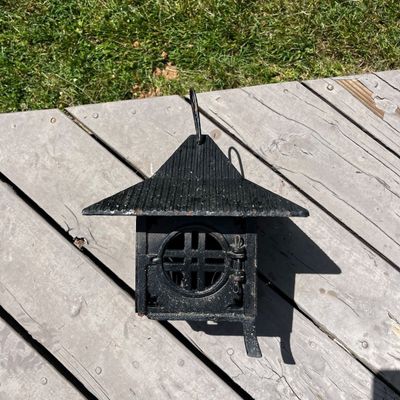 Asian Cast Iron Lanterns & Resin Statue (BP-KA)