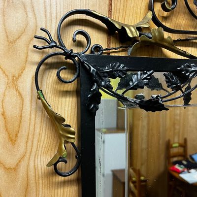 Wrought Iron Scrollwork Mirror (BK-KA)