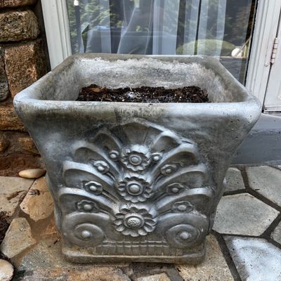 Pair of Square Concrete Planters (FY-KA)