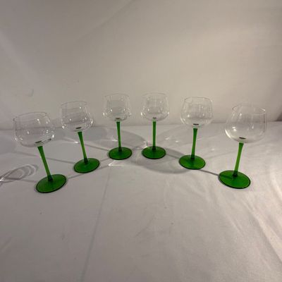 Green Stemmed Wine and Sherry Glasses (G-BC)