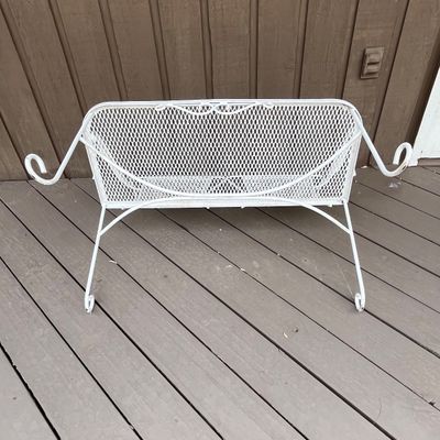 Wrought Iron Outdoor Settee Set (DK-BC)