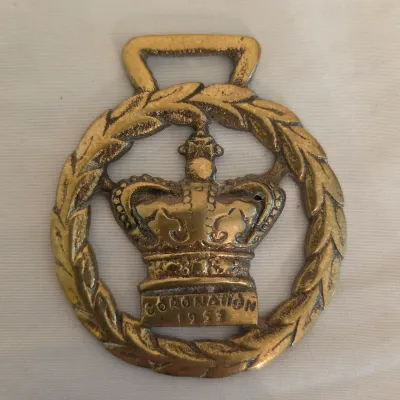 Solid Brass 1953 British Coronation Medallions (LR-JS)
