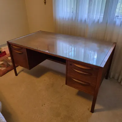 Vintage MCM Wood Desk (BR2-JS)