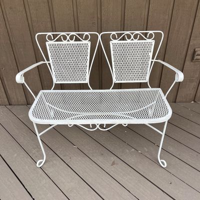 Wrought Iron Outdoor Settee Set (DK-BC)