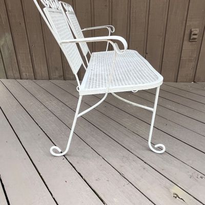 Wrought Iron Outdoor Settee Set (DK-BC)