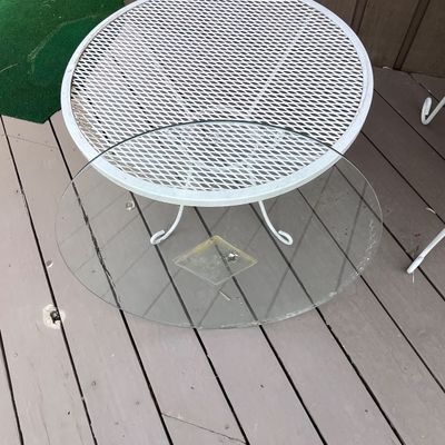 Wrought Iron Outdoor Settee Set (DK-BC)